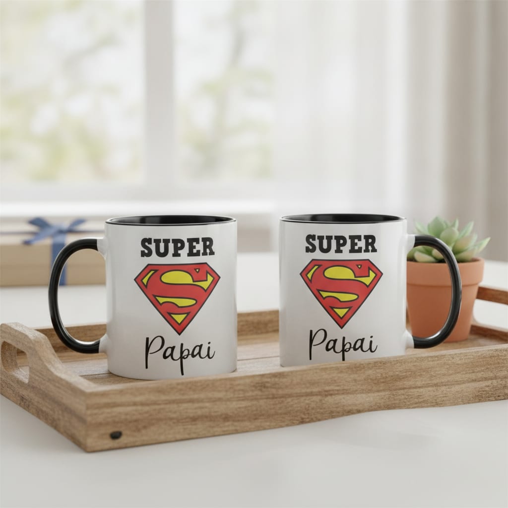 Caneca Presente Especial Para Super Papai - Dias Dos Pais - Família (Pai)