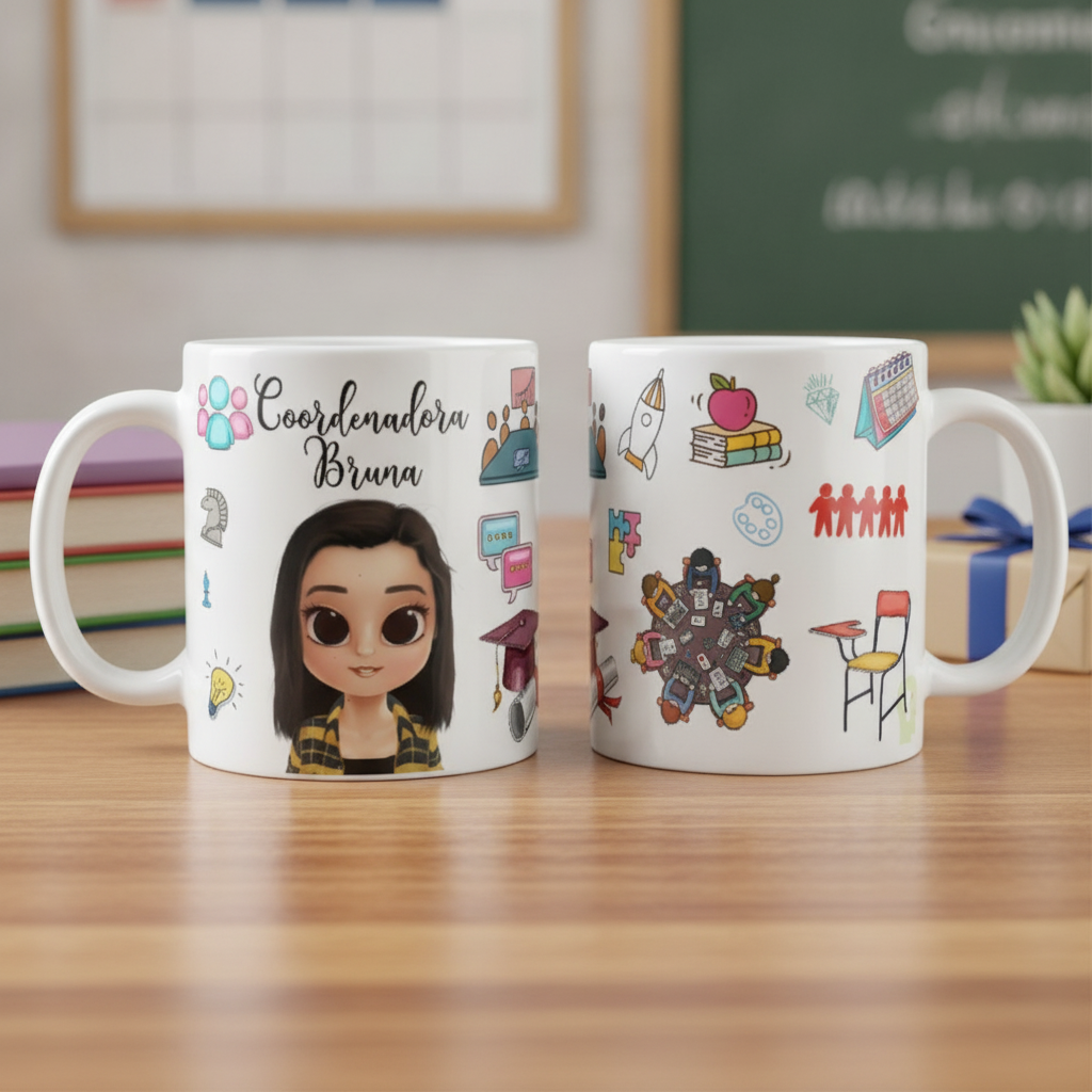 Caneca Presente Especial Presente Coordenadora Pedagógica - Profissões (Coordenadora  Pedagógica com nome e avatar)