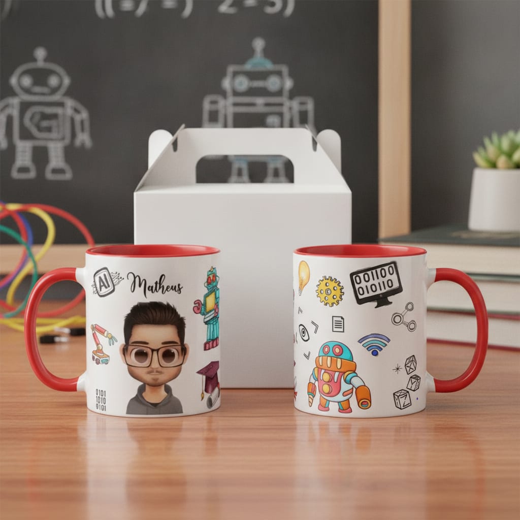 Caneca Presente Especial Professor de Robótica Tecnologia - Dia dos Professores (Robótica)