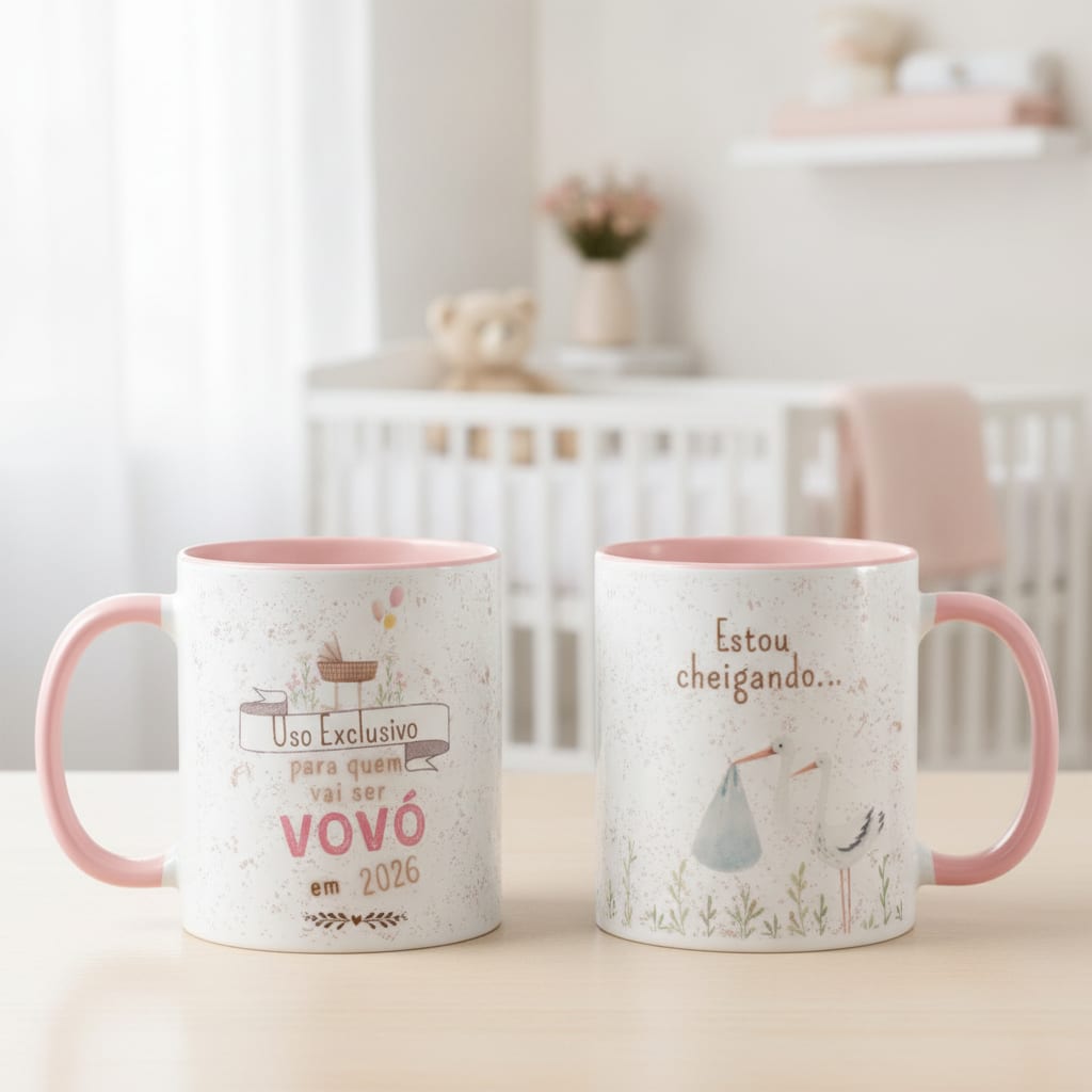 Caneca Presente Especial Revelação Quem Vai Ser Avó - Anúncio de Gravidez (Avó)
