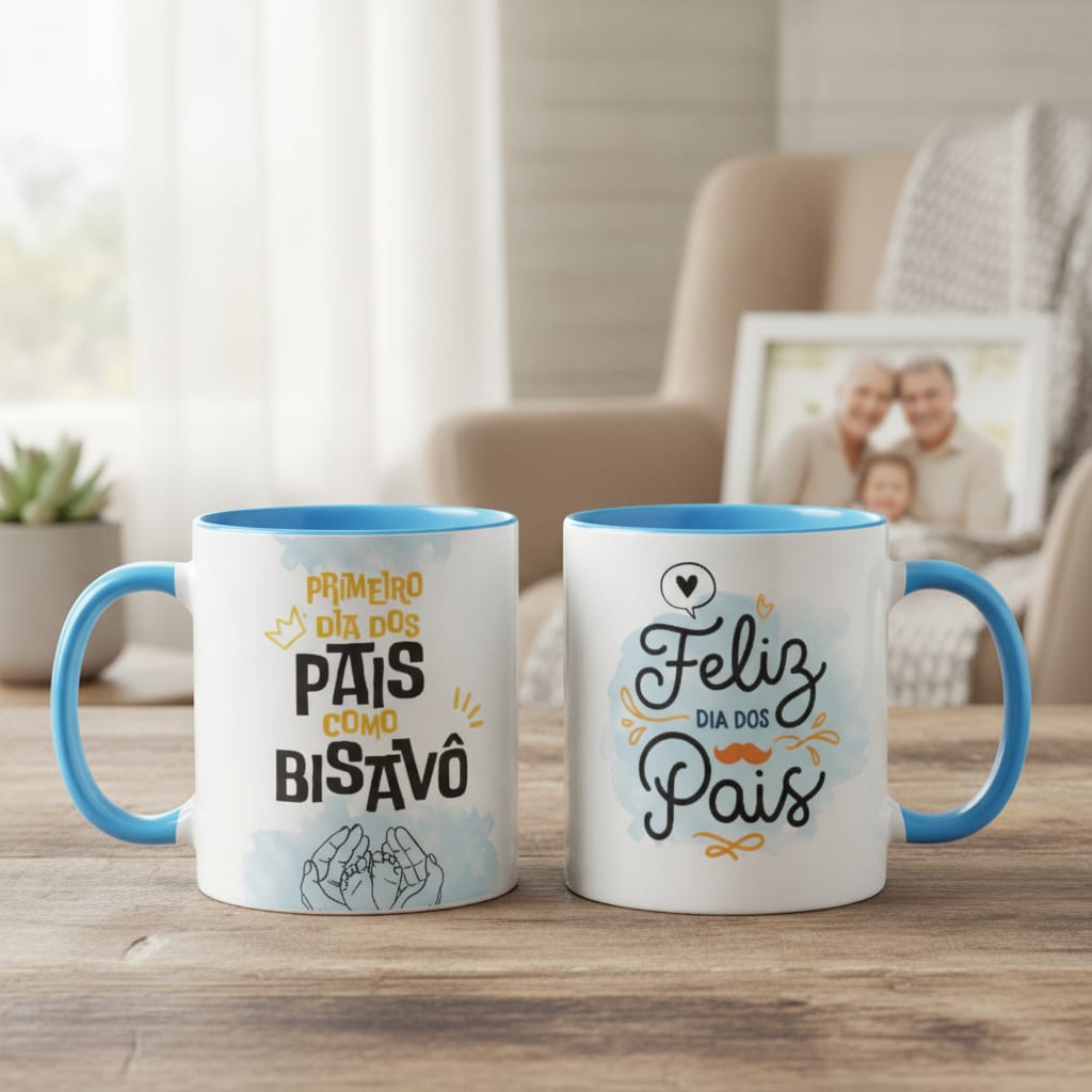 Caneca Presente Família Primeiro Dia dos Pais Como Bisavô - Família (Bisavô)