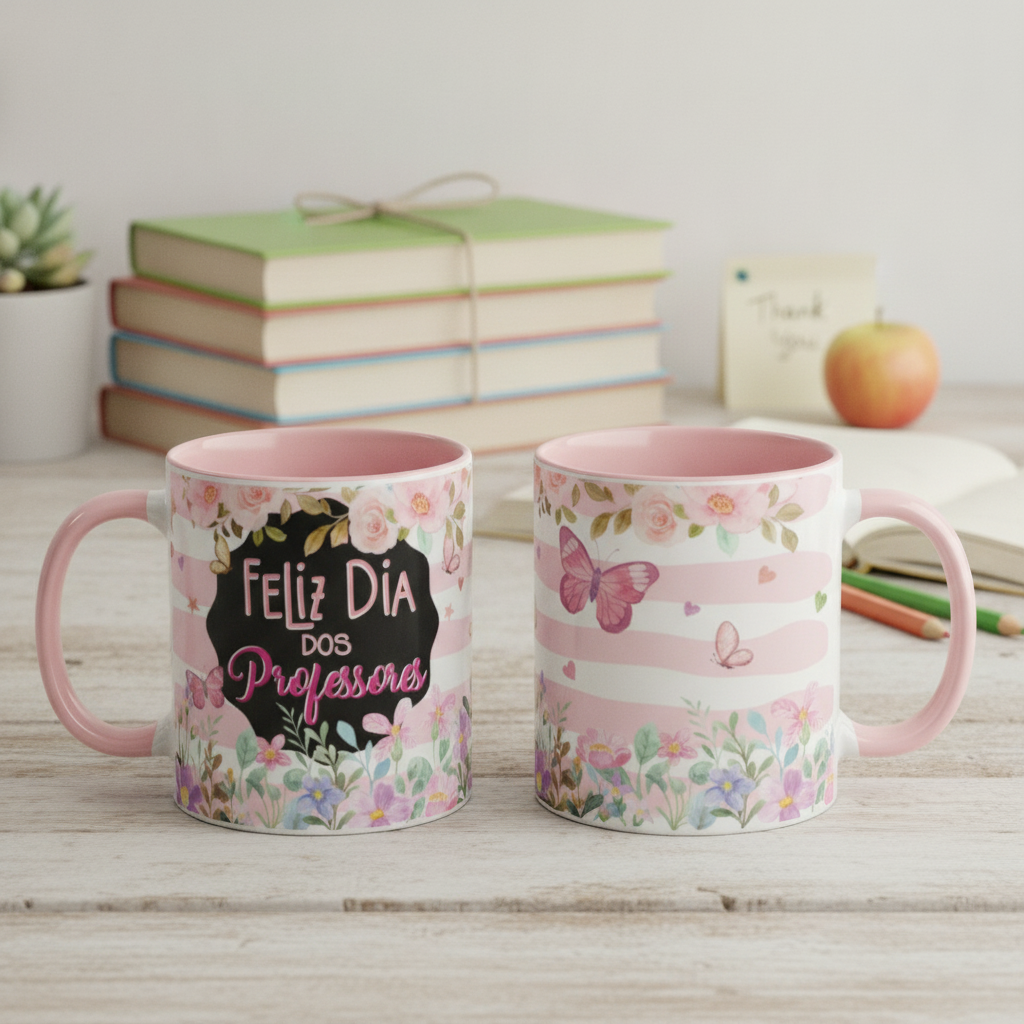 Caneca Presente Feliz Dia Dos Professores Professora - Dia dos Professores (Professor(a))