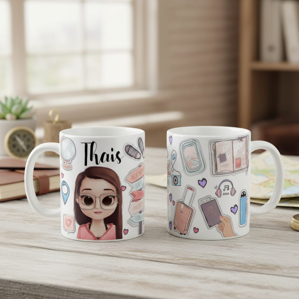 Caneca Presente Guia Turístico Personalizada Viagem Turismo - Profissões (Turismo)