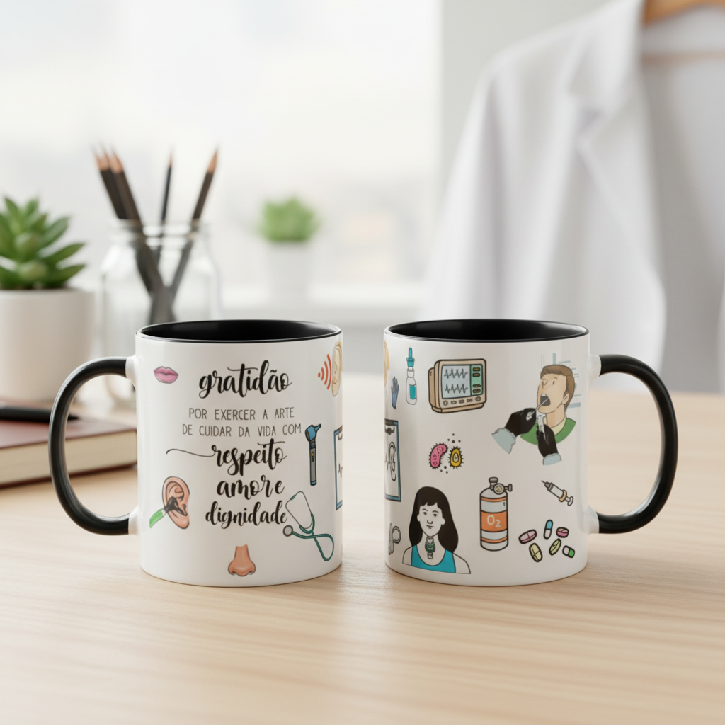 Caneca Presente Médico Medicina Otorrinolaringologia - Profissões (Médico(a))