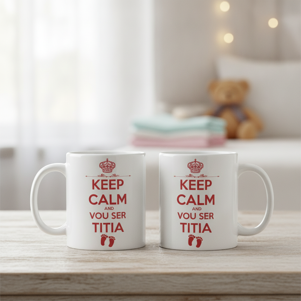 Caneca Presente para Anunciar Gravidez Futura Titia - Anúncio de Gravidez (Tia)