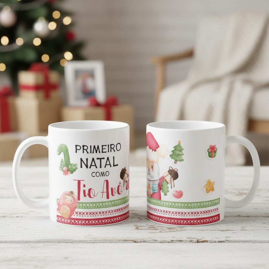 Caneca Presente Para Família Primeiro Natal para Tio Avô