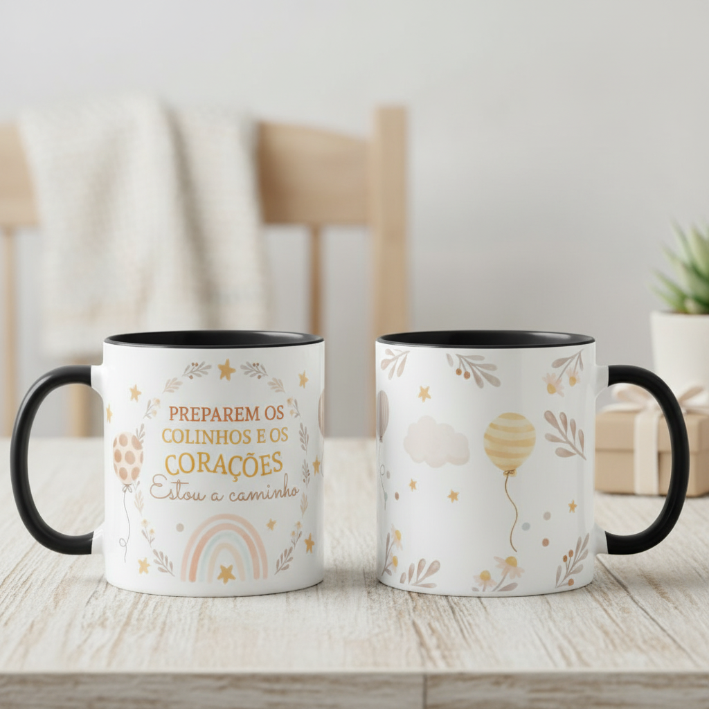 Caneca Presente Para Revelar Gravidez A Família E Amigos - Anúncio de Gravidez (Família/Geral)