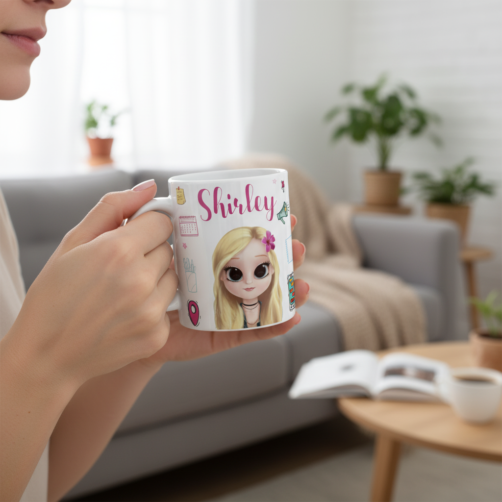 Caneca Presente para Secretaria Nome e Avatar Personalizado