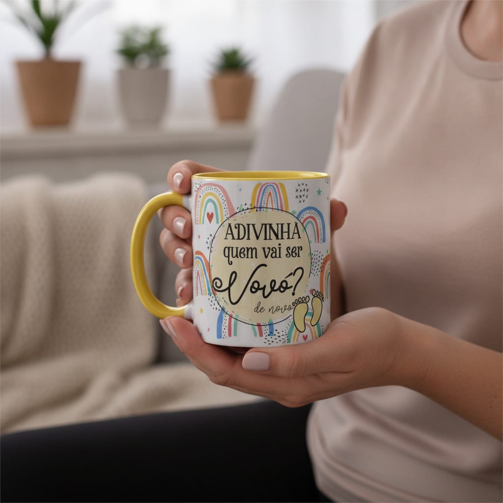 Caneca Presente Para Vovó Revelação De Gravidez - Anúncio de Gravidez (Avós)