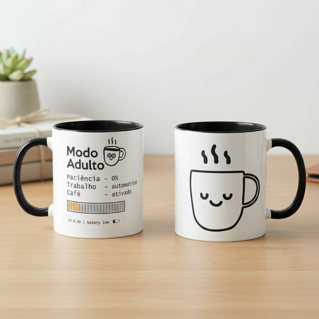 Caneca Presente Personalizada Frase Modo Adulto Divertida - Outros (Frase Modo Adulto Divertida)
