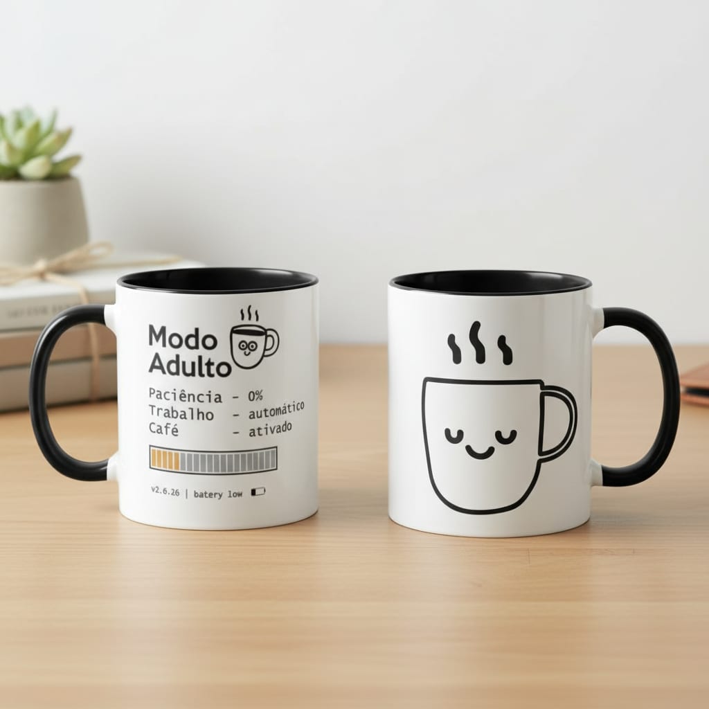Caneca Presente Personalizada Frase Modo Adulto Divertida - Outros (Frase Modo Adulto Divertida)