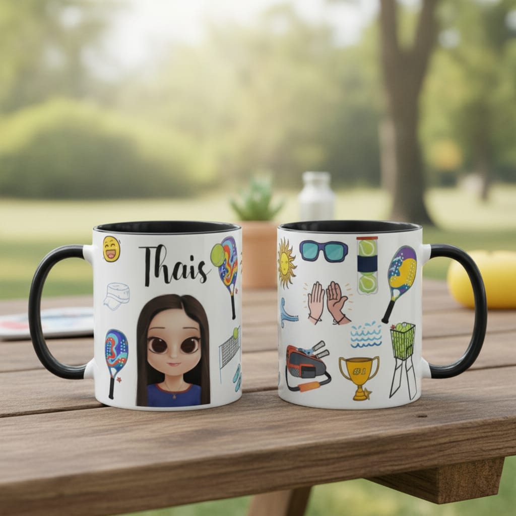 Caneca Presente Personalizado Beach Tennis para Tenista - Hobbies (Beach Tennis)