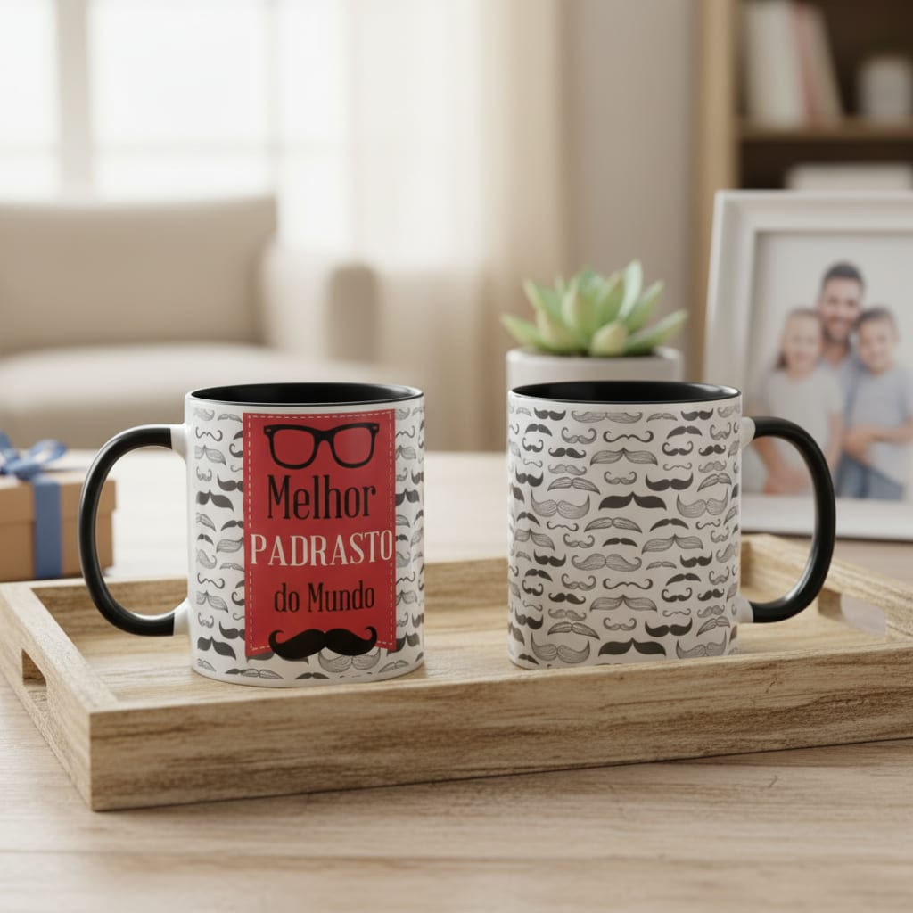 Caneca Presente Personalizado Com Frase Para Melhor Padrasto - Família (Padrasto)