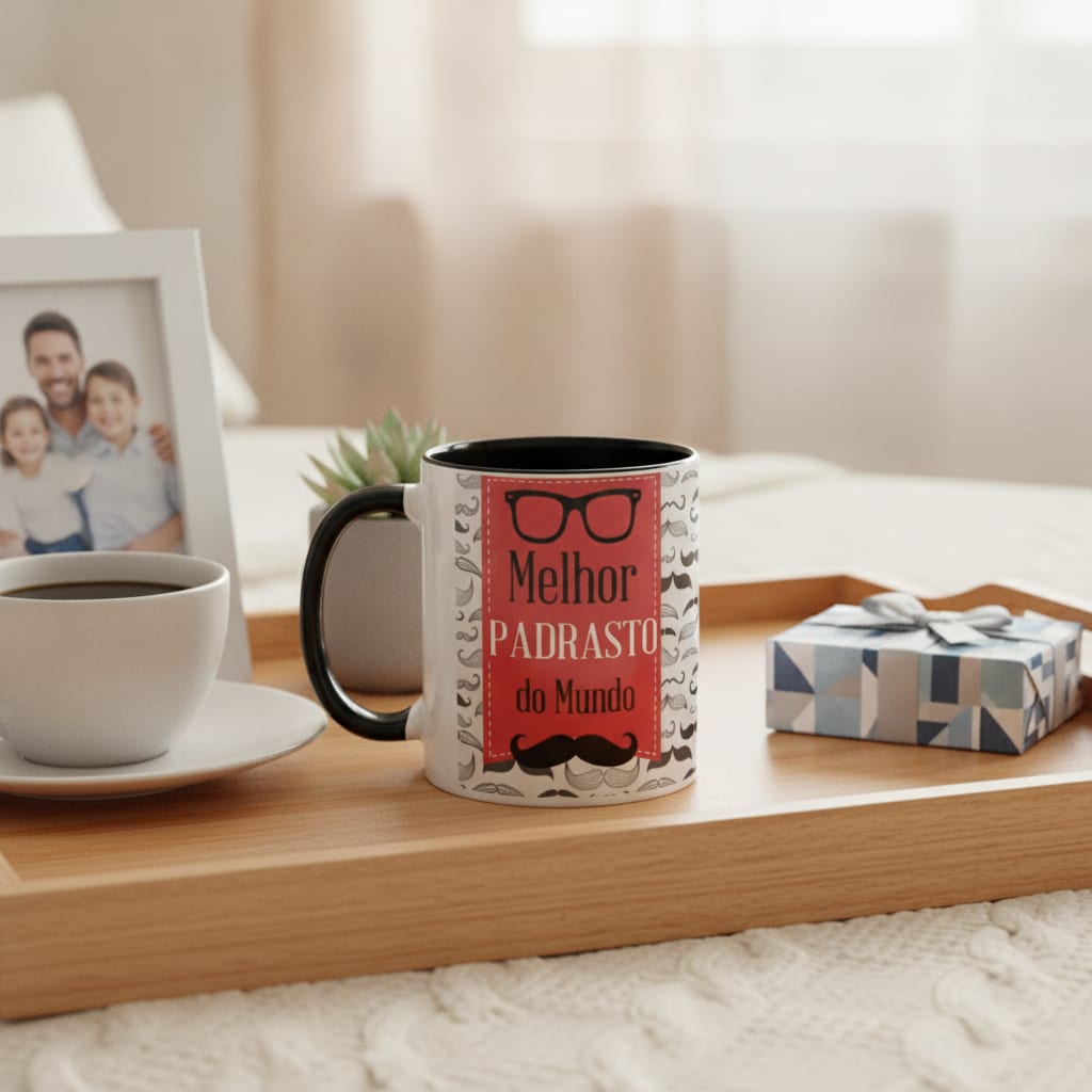 Caneca Presente Personalizado Com Frase Para Melhor Padrasto