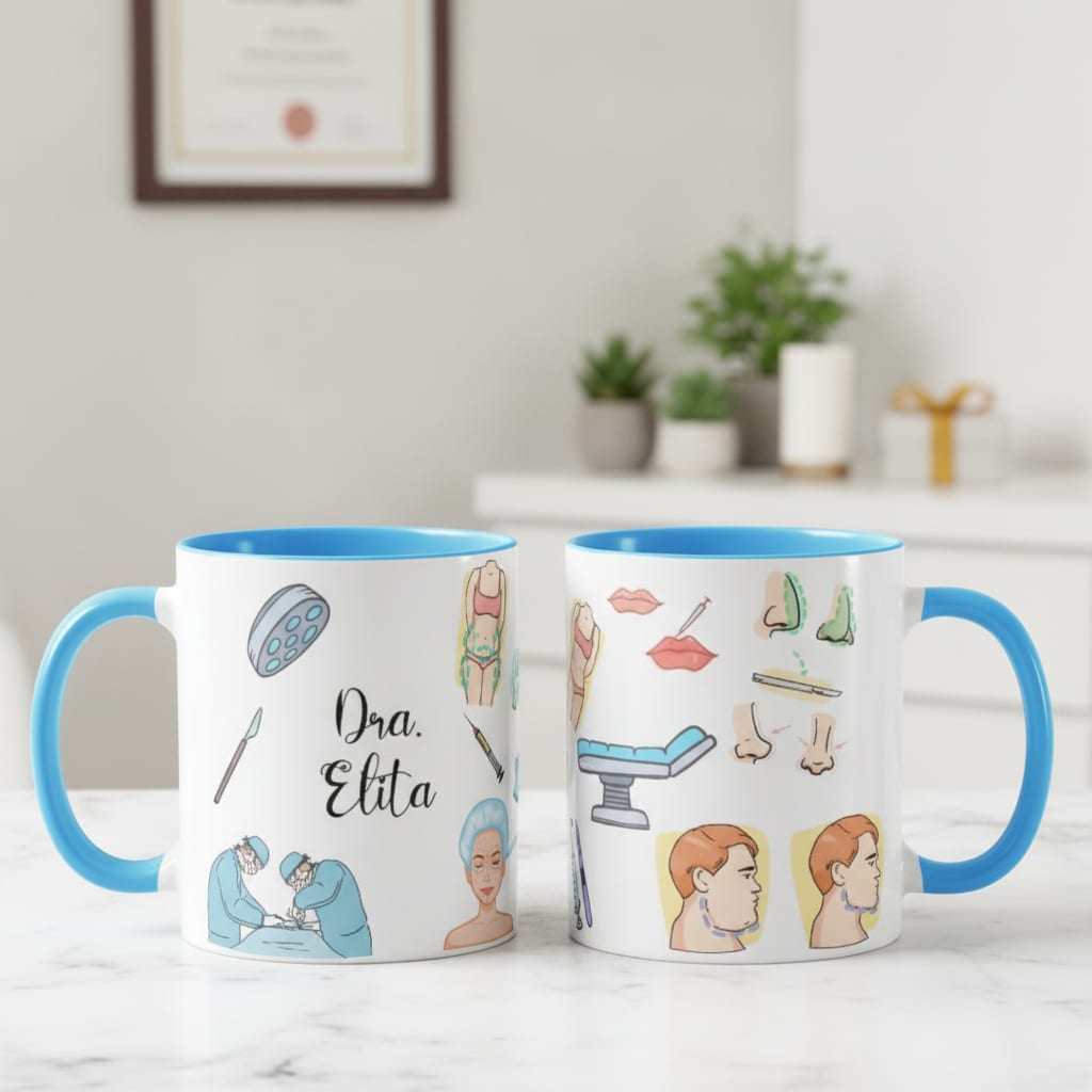 Caneca Presente Personalizado com Nome Cirurgião Plástico - Profissões (Médico(a))
