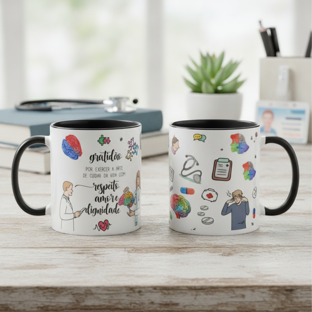 Caneca Presente Personalizado Medicina Médico Neurologista - Profissões (Médico(a))