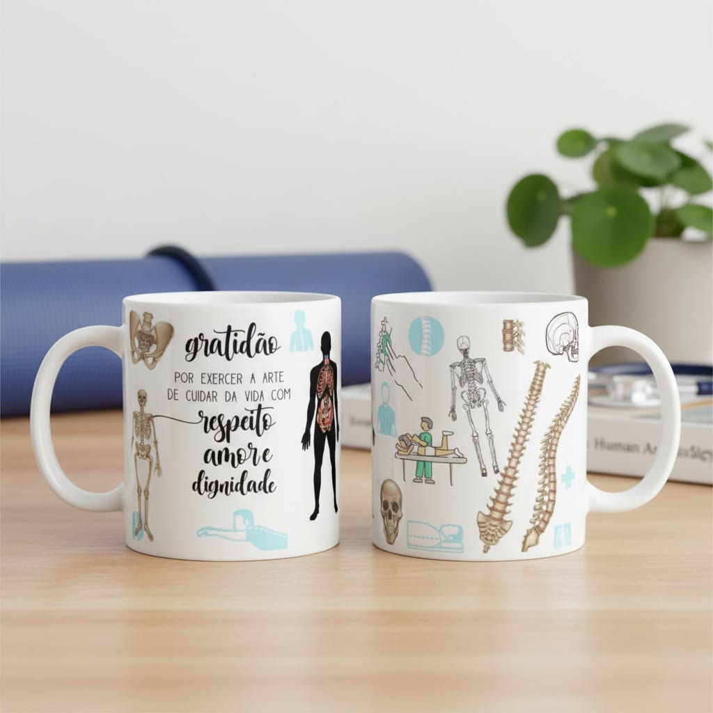 Caneca Presente Personalizado Osteopata Osteopatia - Profissões (Fisioterapeuta)