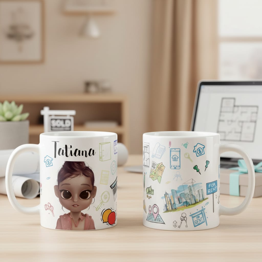 Caneca Presente Personalizado para Corretora de Imóveis - Profissões (Corretor de Imóveis)