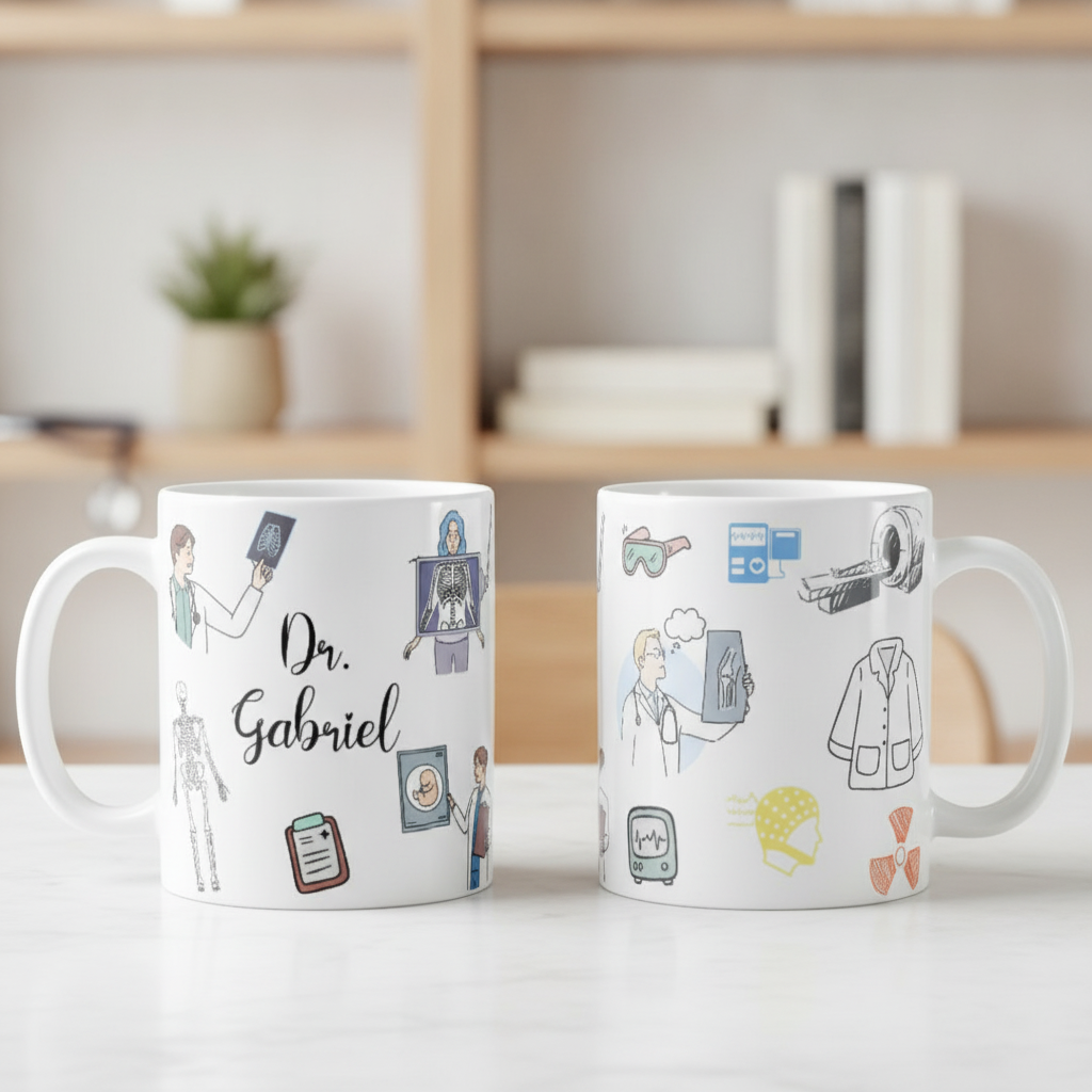 Caneca Presente Personalizado para Médico Radiologista - Profissões (Médico(a))