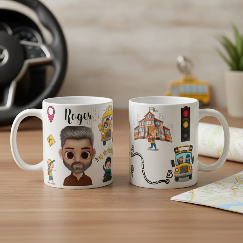 Caneca Presente Personalizado para Motorista Escolar - Profissões (Motorista)
