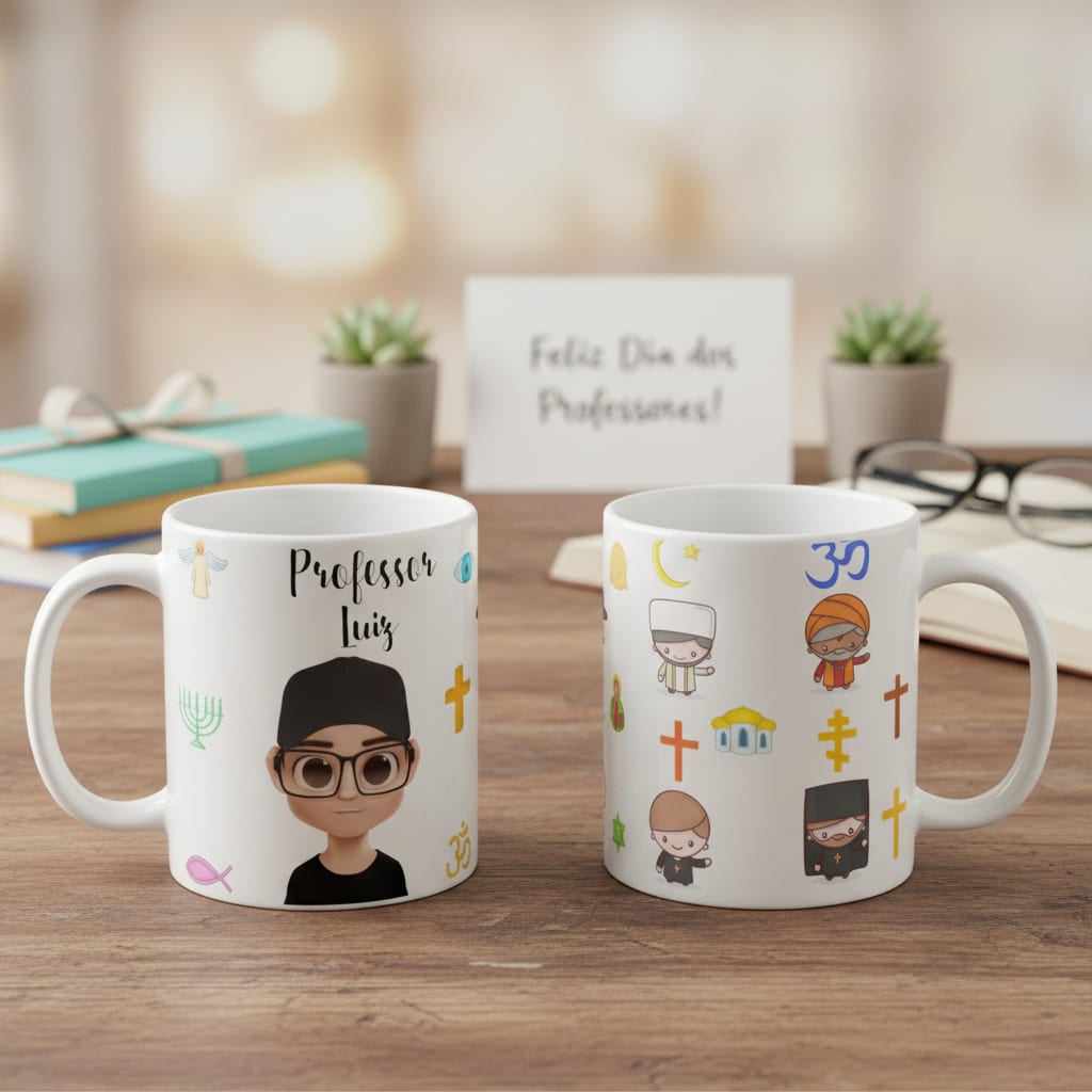 Caneca Presente Personalizado Professor Ensino Religioso - Dia dos Professores (Professor(a))