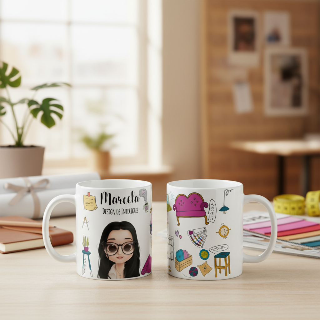 Caneca Presente Personalizado Profissão Design de Interiores - Profissões (Designer de interiores)