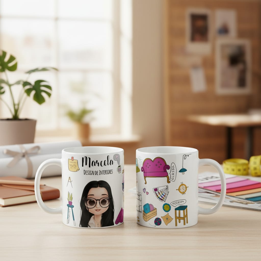 Caneca Presente Personalizado Profissão Design de Interiores - Profissões (Designer de Interiores)