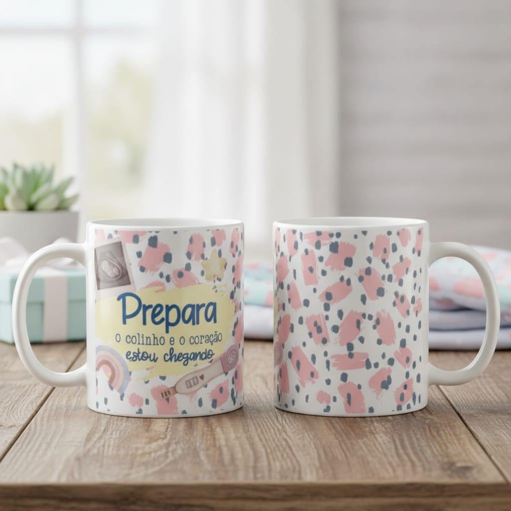Caneca Presente Personalizado Revelação De Gravidez - Anúncio de Gravidez (Bebê)