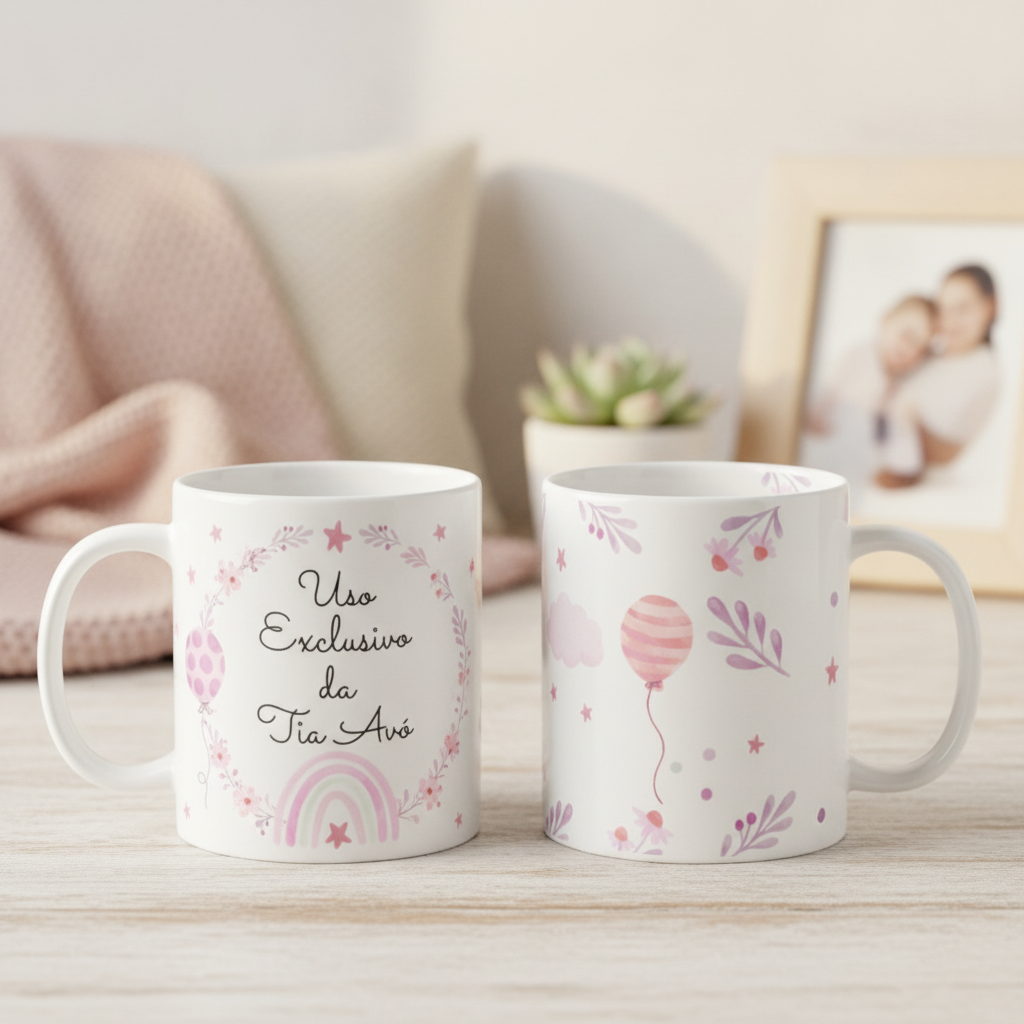 Caneca Presente Personalizado Uso Exclusivo da Tia Avó - Família (Avó/Tia Avó)