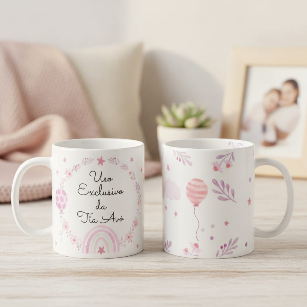 Caneca Presente Personalizado Uso Exclusivo da Tia Avó - Família (Avó/Tia Avó)