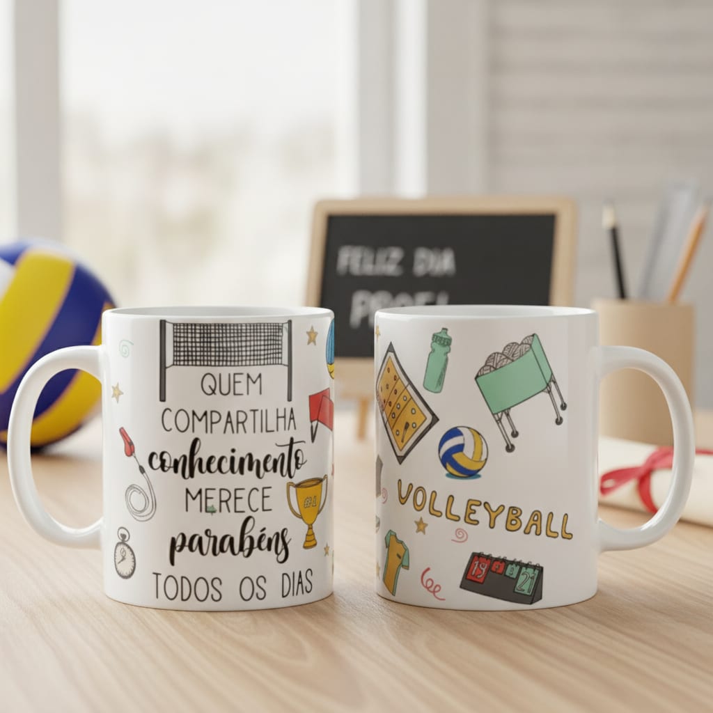 Caneca Presente Professor De Educação Física Volei Voleibol - Dia dos Professores (Educação Física)