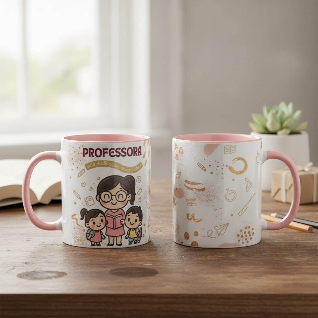 Caneca Professora Pronta Entrega Nosso Carinho Dia dos Professores ❤️ - Dia dos Professores (Professor(a))