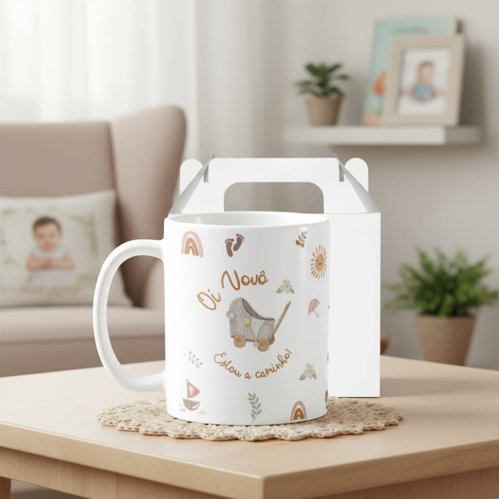 Caneca Presente Revelação Especial Oi Vovô Estou a Caminho - Família (Avô)