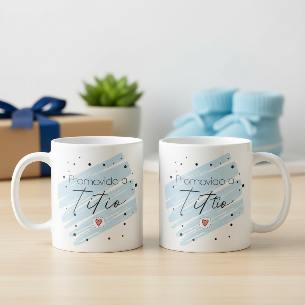 Caneca Presente Revelar Gravidez a Família Promovido a Tio - Anúncio de Gravidez (Tio)