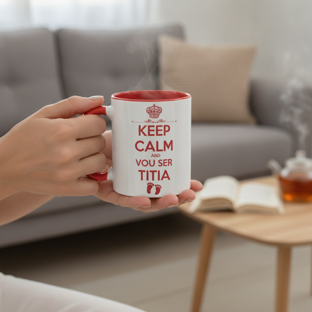 Caneca Presente Surpresa Revelação Gravidez Futura Tia Titia Branco
