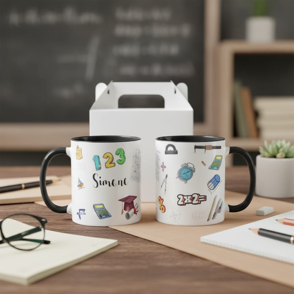 Caneca Professor Matemática Presente Personalizado com Nome - Dia dos Professores (Matemática)