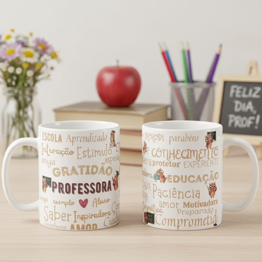 Caneca Professora Presente Especial Dia dos Professores - Dia dos Professores (Professor(a))