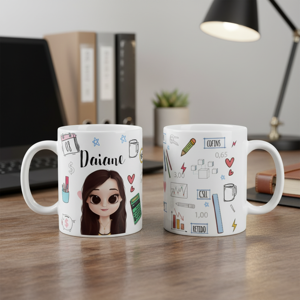 Caneca Profissão Contabilidade Presente Contadora Fiscal - Profissões (Contador(a))