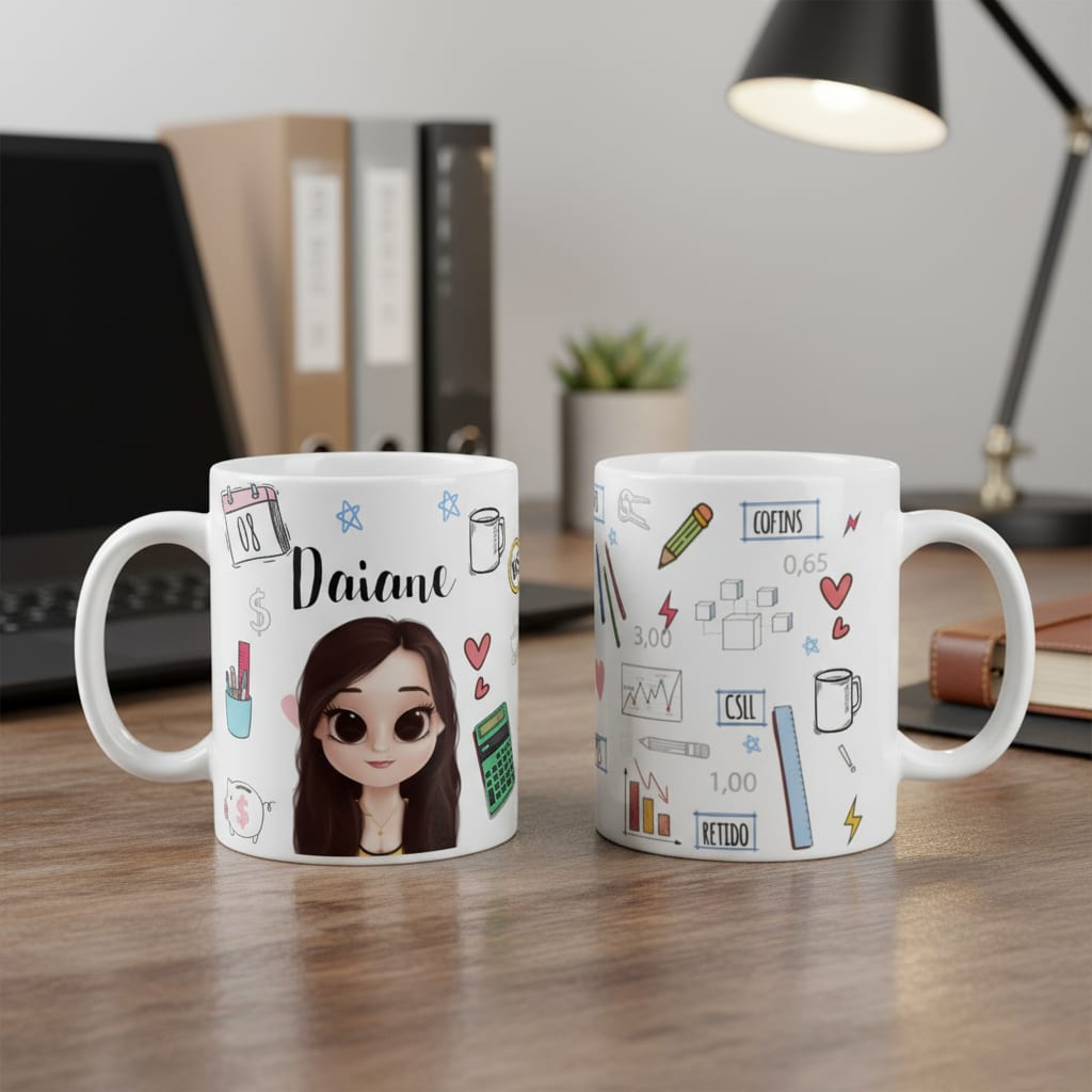 Caneca Profissão Contabilidade Presente Contadora Fiscal - Profissões (Contador(a))