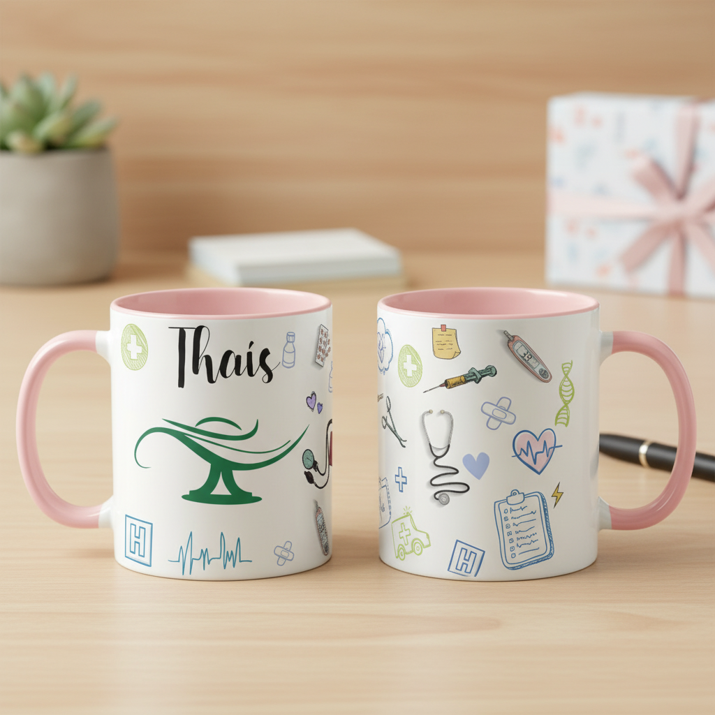 Caneca Profissão Enfermagem Presente Enfermeira - Profissões (Enfermeiro(a))