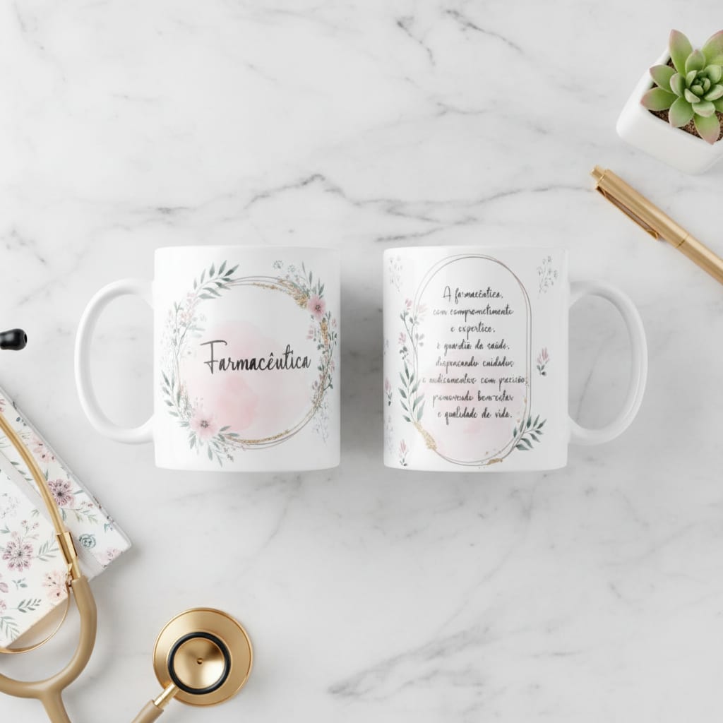 Caneca Profissão Farmácia Presente Farmacêutica - Profissões (Farmacêutico(a))