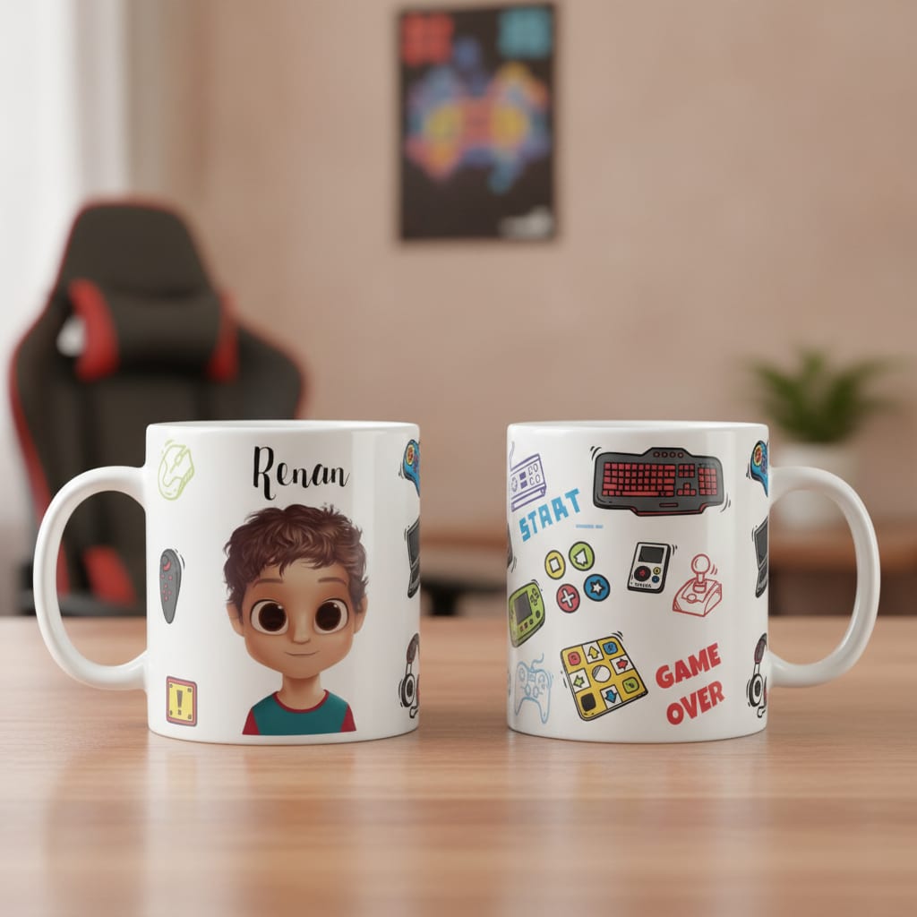Caneca Profissão Gamer Presente Personalizada Com Avatar - Outros (Video Game)