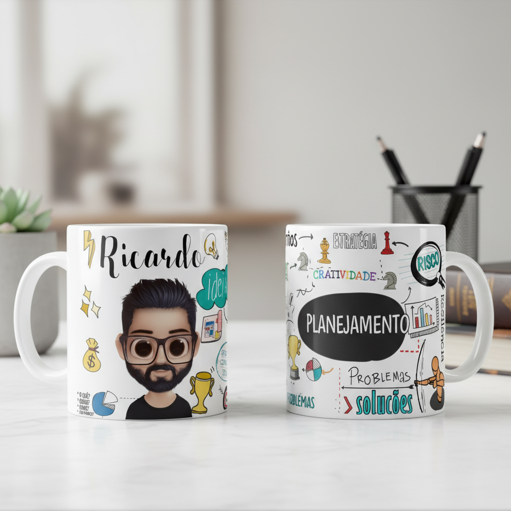 Caneca Profissão Gestores Presente Personalizada Com Avatar - Profissões (Administração)