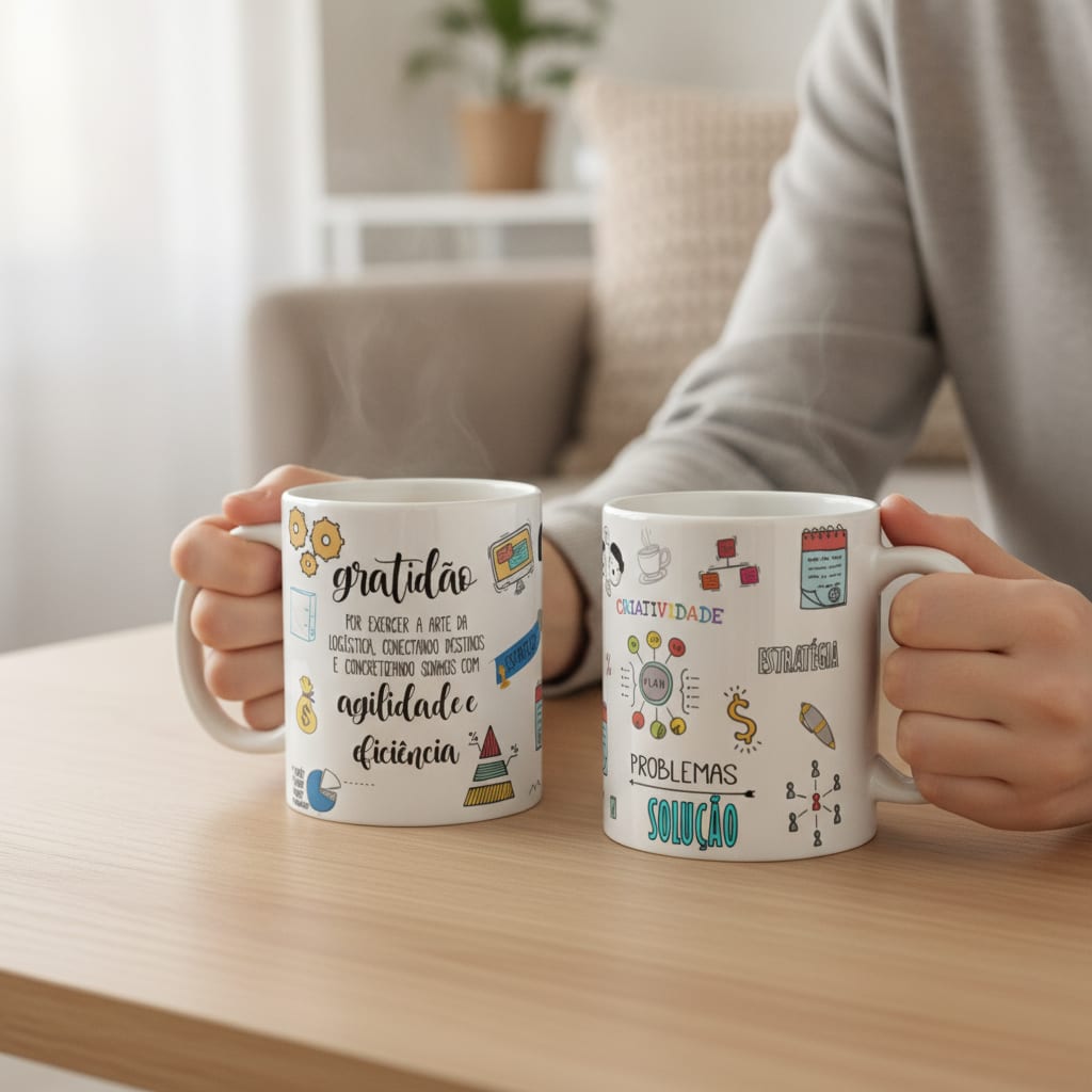 Caneca Profissão Logistica Criativo Empresa de Transporte