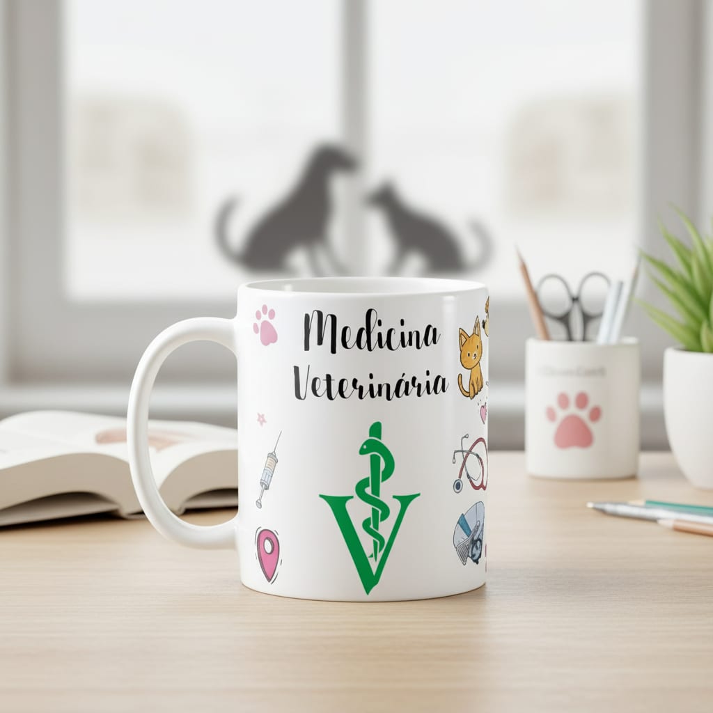 Caneca Profissão Presente Criativo Medicina Veterinária