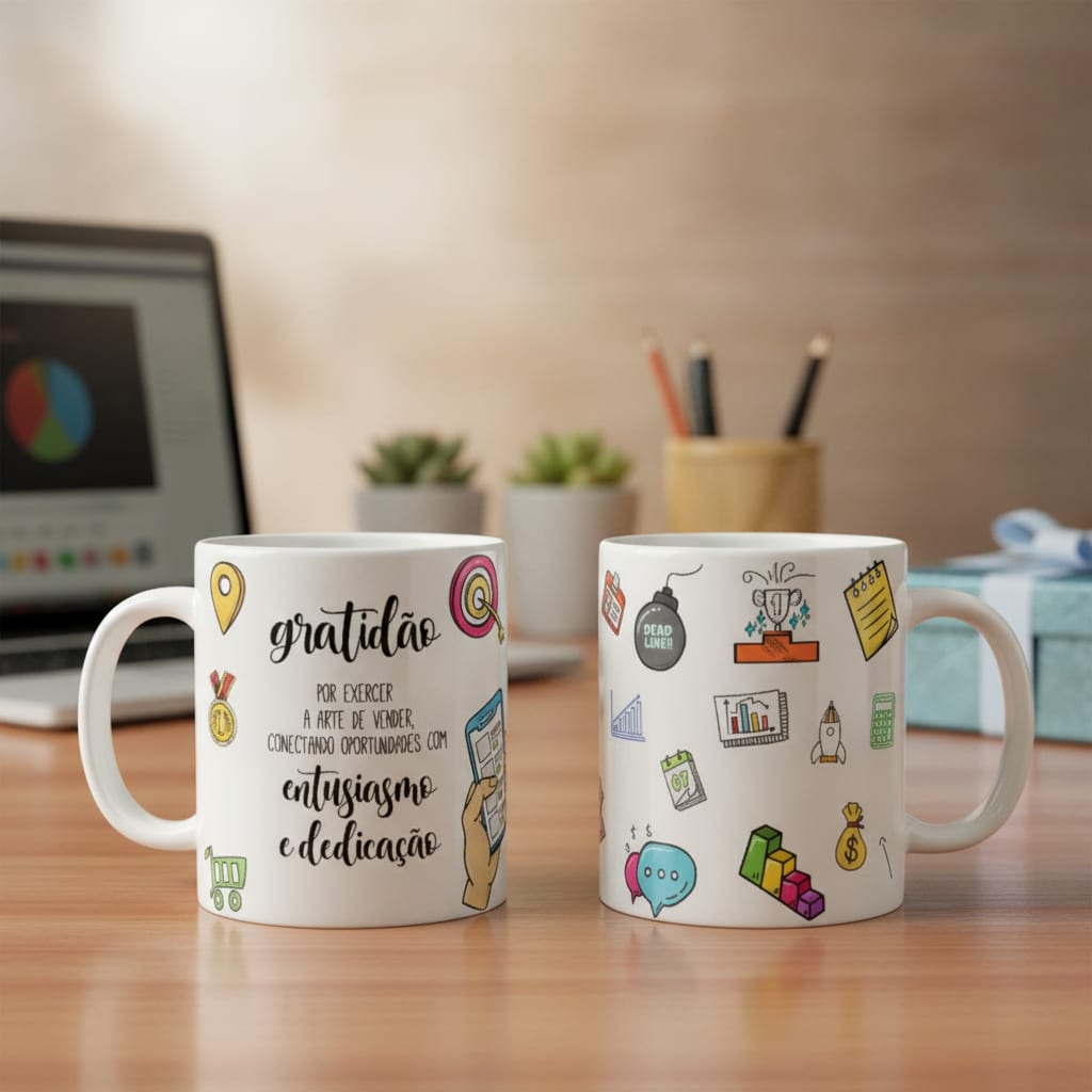 Caneca Profissão Presente Profissionais de Vendas Comercial - Profissões (Vendedor(a))