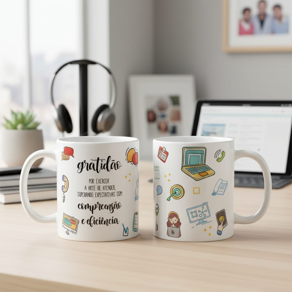 Caneca Profissão Presente Profissionais Equipe Atendimento - Profissões (Atendimento)