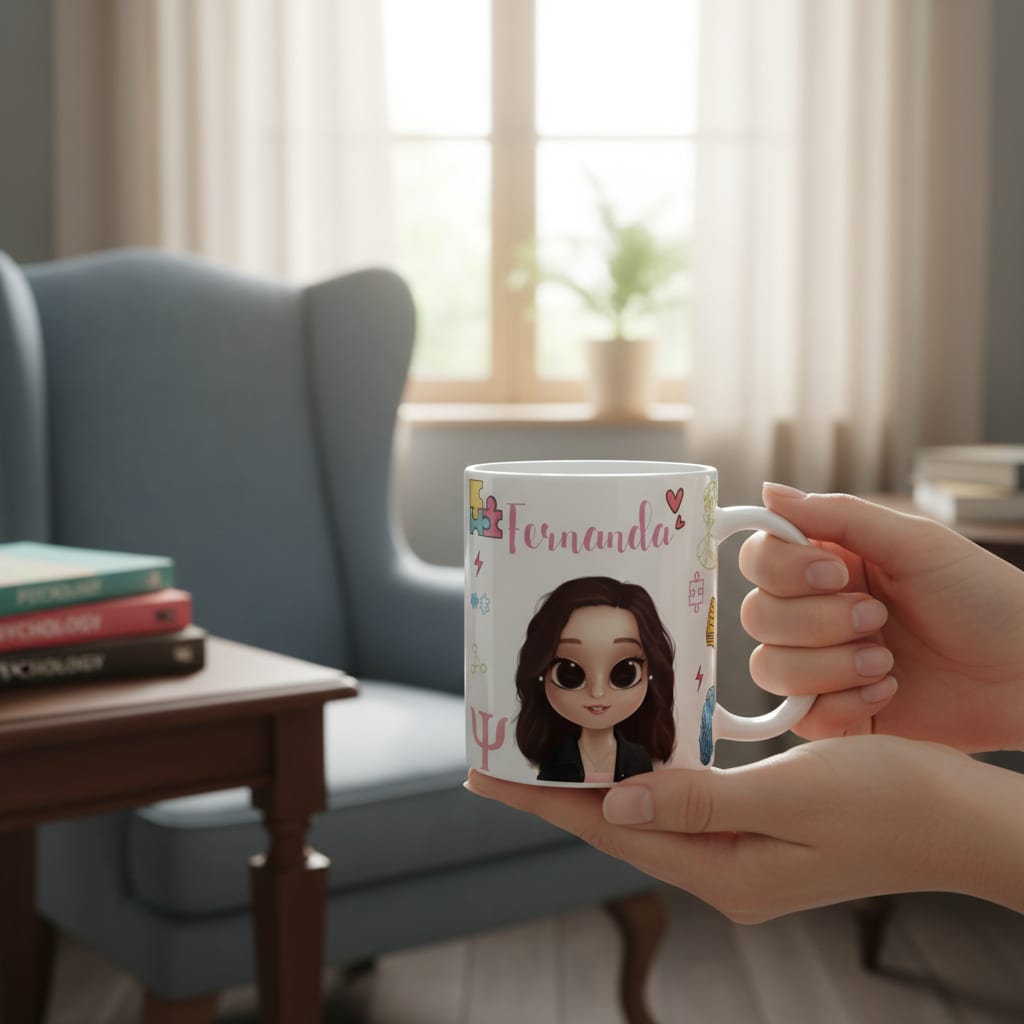 Caneca Profissão Psicológia Presente para Psicólogos