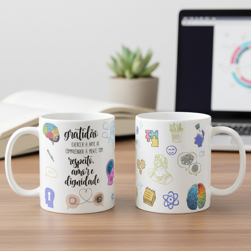 Caneca Profissão Psicólogo Presente Terapia Pronta Entrega - Profissões (Psicólogo(a))