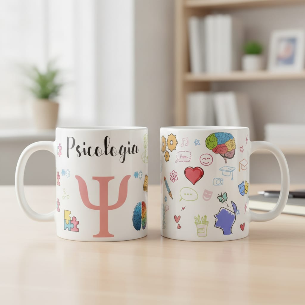 Caneca Psicologia Presente Pronta Entrega Xicara Psicóloga - Profissões (Psicólogo(a))